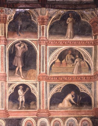 El mes de julio, de una serie de murales que representan el ciclo astrológico de Nicolo and Stefano da Ferrara Miretto